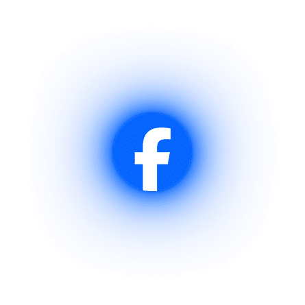 Leuchtendes Facebook-Logo als Symbol für Werbung auf Facebook