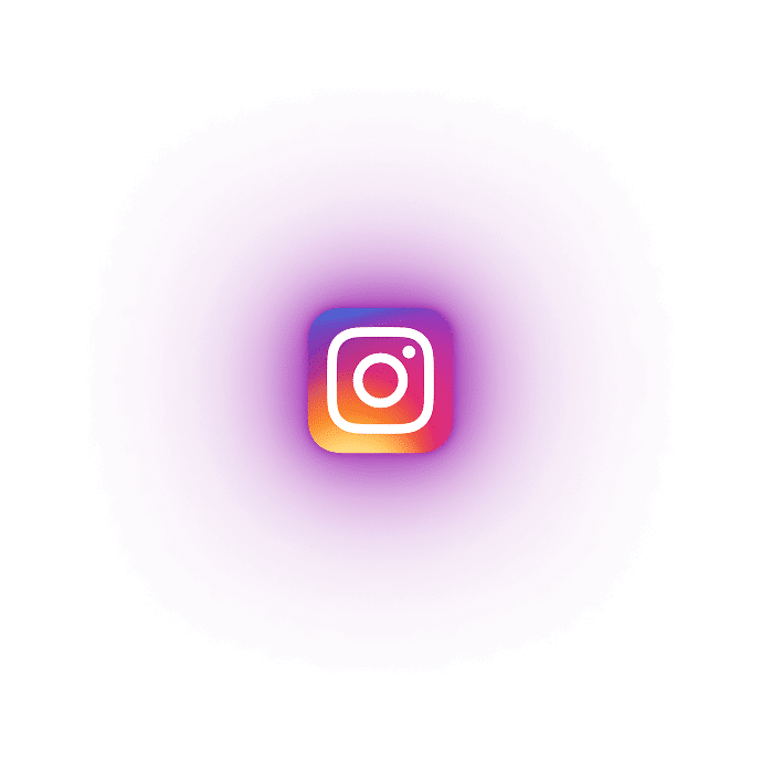 Leuchtendes Instagram-Logo als Symbol für Werbung auf Instagram